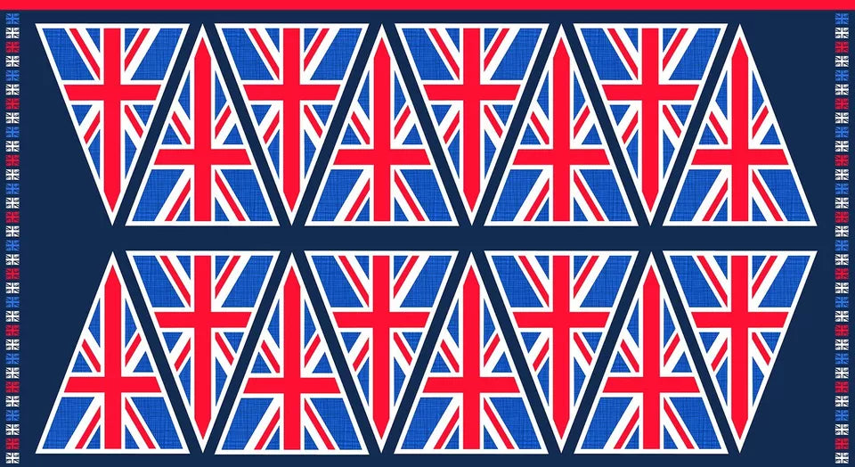 Union Jack Flag Bunting Panel by Makower (2454/BR)