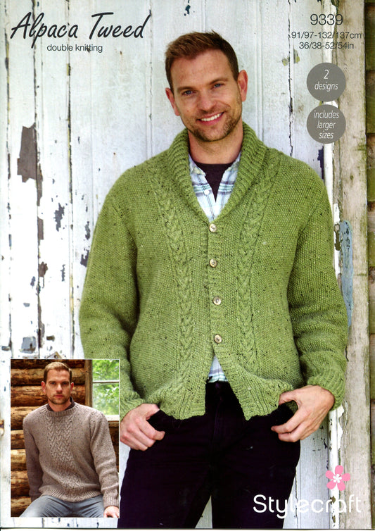 Cardigan and Sweater in Stylecraft Alpaca Tweed DK 9339 (printed pattern)