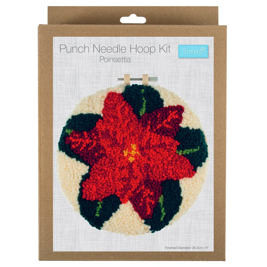 Trimits Punch Needle Hoop Kit: Poinsettia