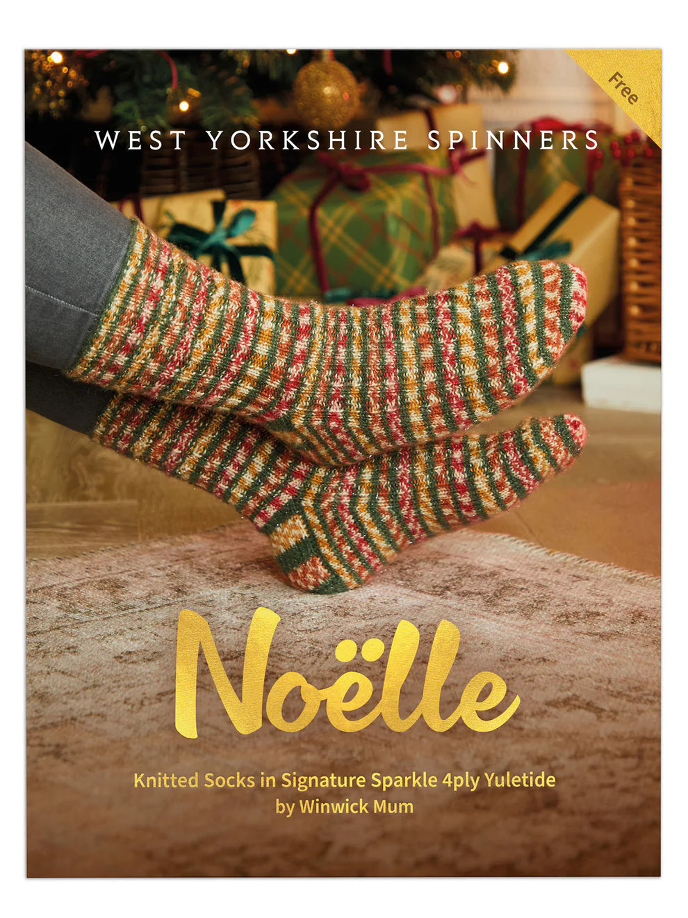 FREE Noelle Sock Pattern by Winwick Mum in West Yorkshire Spinners Signature Sparkle 4 Ply (printed pattern)